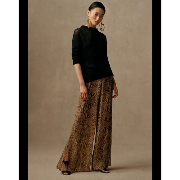 Ralph Lauren Collection Pants - Ralph Lauren Collection Purple Label Snakeskin Silk Palazzo Pants Trousers 8 $2k
